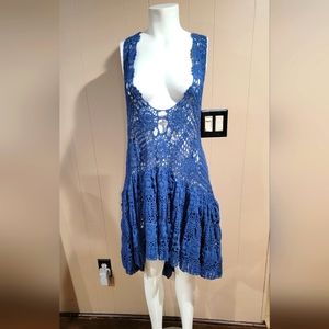 Free People Hand Knit Crochet Dress